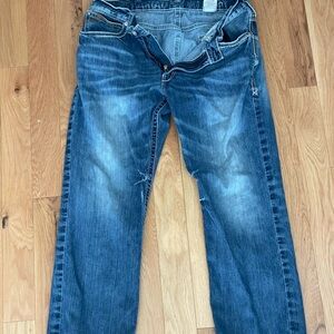 Ariat Blue Relaxed Fit Jeans with Faded Detailing